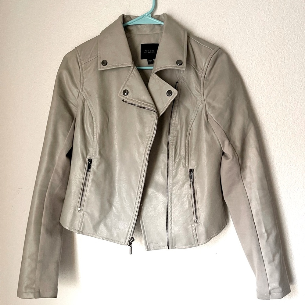 Guess cream Faux leather jacket